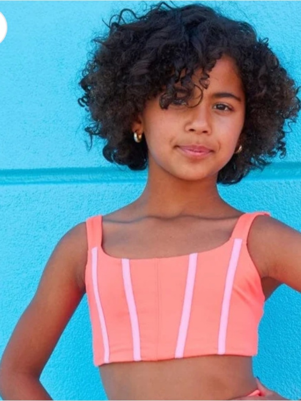Jo + Jax Girls Corset Top Aruba and pink Youth Medium NWT